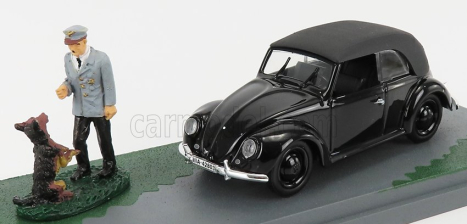 Rio-models Volkswagen Beetle Maggiolino Cabriolet Closed Nido Dell'aquila - Eagle's Nest 1938 - Hitler And Blondie Dog 1:43 Black