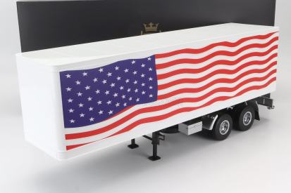 Road-kings Trailer Trailer For Truck Stars & Stripes Livery - Rimorchio 1:18 Bílá Modrá Červená