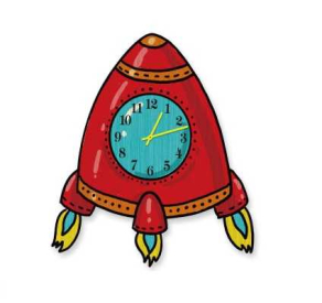 RoboTime 3D puzzle hodiny se strojkem raketa