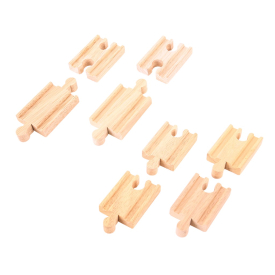 Rovné koleje vláčkodráhy Bigjigs - spojky - 7cm - 8ks - poškozený obal