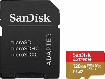 SanDisk MicroSDXC 128GB Extreme A2 UHS-I (V30) U3 + SD adaptér