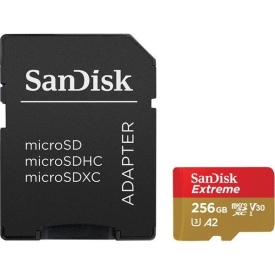 SanDisk MicroSDXC 256GB Extreme A2 UHS-I (V30) U3 + SD adaptér