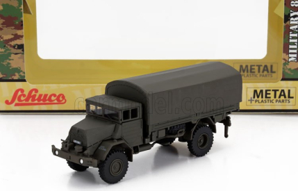 Schuco MAN 630 Truck Telonato German Army 2-assi 1958 1:87 Vojenská Zelená