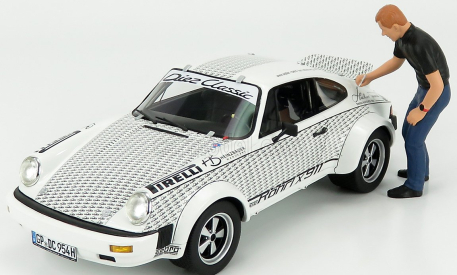 Schuco Porsche 911 Coupe With Walter Rohrl Figure 1969 1:18 Bílá Černá