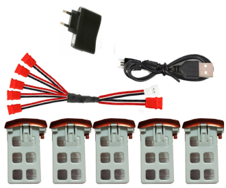Set 5 náhradních baterií 850mAh pro X5UW s multinabíječem