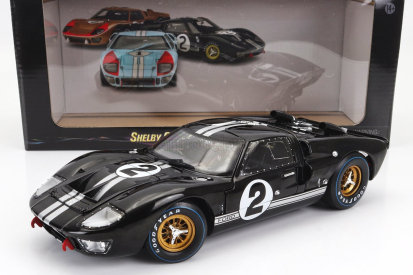 Shelby-collectibles Ford usa Gt40 Mkii 7.0l V8 Team Shelby American Inc. N 2 Winner 24h Le Mans 1966 B.mclaren - C.amon 1:18 Černá Stříbrná