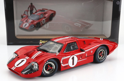 Shelby-collectibles Ford usa Gt40 Mkiv 7.0l V8 Team Shelby American Inc. N 1 Winner 24h Le Mans 1967 A.j.foyt - D.gurney 1:18 Červená Bílá