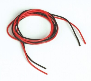 Silikonový kabel 0,5qmm, 20AWG, 2x1metr, černý a červený