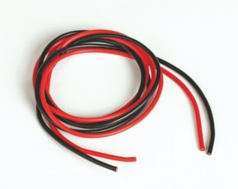 Silikonový kabel 1,6qmm, 15AWG, 2x1metr, černý a červený
