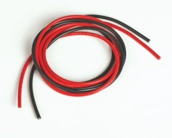 Silikonový kabel 2,0qmm, 14AWG, 2x1metr, černý a červený