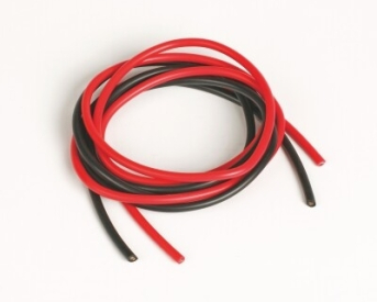 Silikonový kabel 2,6qmm, 13AWG, 2x1metr, černý a červený