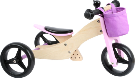 Small Foot Dřevěné odrážedlo Trike 2v1 růžové - poškozený obal