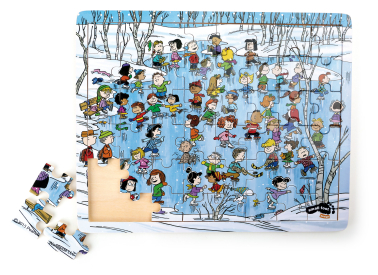 Small Foot Dřevěné puzzle zima 48 dílků