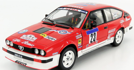 Solido Alfa romeo Alfetta Gtv6 N 23 Rally Tour De Corse 1985 Y.loubet - J.b.vieu 1:18 Červená Bílá