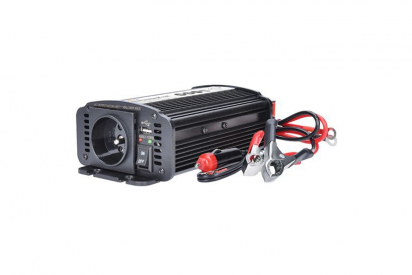 Solight invertor 12V, USB 500mA, kovový, černý, max. zatížení: 300W