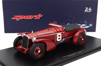Spark-model Alfa romeo 8c 2300lm 2.3l Supercharged Team Raymond Sommer N 8 Winner 24h Le Mans 1932 R.sommer - L.chinetti - Con Vetrina - With Showcase 1:18 Red
