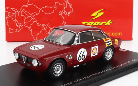 Spark-model Alfa romeo Giulia Gta Team Hong Kong N 66 Singapore Gp 1967 Albert Poon 1:43 Red