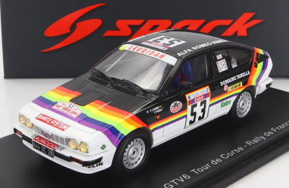 Spark-model Alfa romeo Gtv6 N 53 Rally Tour De Corse 1982 Y.loubet - R.alemany Toutafond 1:43 Černá Bílá