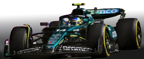 Spark-model Aston martin F1  Amr24 Team Aramco Cognizant N 14 Mexico Gp With Pit Board And Special Base 2024 Fernando Alonso 1:43 Zelená Černá
