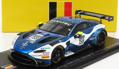Spark-model Aston martin Vantage Amr Gt3 Team Garge 59 N 159 3rd Silver Class 24h Spa 2021 T.tujula - A.macdowall - N.kjaergaard 1:43 Modrá Bílá