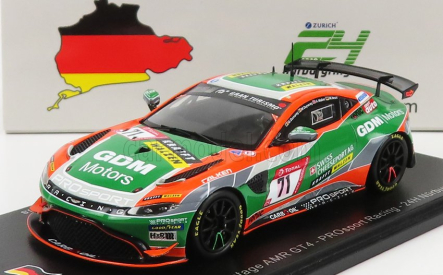 Spark-model Aston martin Vantage Amr Gt4 Team Prosport Racing N 71 24h Nurburgring 2021 G.dumarey - M.dumarey - A.walker - M.hess 1:43 Oranžová Černá Zelená