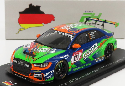 Spark-model Audi A3 Rs3 Lms Team Bonk Motorsport N 171 24h Nurburgring 2020 H.bock - M.partl - A.prinz - A.moentmann 1:43 Modrá Zelená