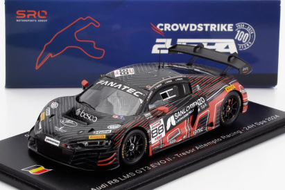 Spark-model Audi R8 Lms Gt3 Evo Ii 5.2l V10 Team Tresor Attempto Racing N 88 24h Spa 2024 Leonardo Moncini - Lorenzo Patrese - Lorenzo Ferrari - Glenn Van Berlo 1:43 Šedá Červená