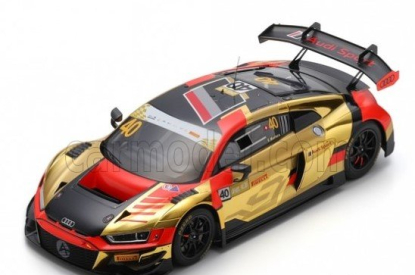 Spark-model Audi R8 Lms Gt3 Team Audi Sport Asia Absolute N 40 2nd Fia Gt World Cup Macau 2023 Edoardo Mortara 1:18 Oranžová Zlatá Černá