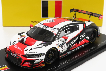 Spark-model Audi R8 Lms Gt3 Team Belgian Audi Club Wrt N 33 24h Spa 2020 R.breukers - S.hall - B.goethe 1:43 Bílá Oranžová Černá