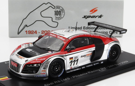 Spark-model Audi R8 Lms Team Phoenix Racing N 111 24h Spa 2009 Henri Moser - Marcel Fassler - Alex Margaritis - Marc Basseng 1:43 Silver Red