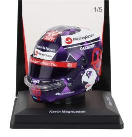 Spark-model Bell helmet Casco Helmet F1 Kevin Magnussen Team Haas N 20 Monaco Gp 2024 1:5 Modrá Violetová