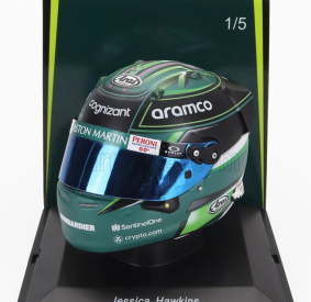 Spark-model Bell helmet F1  Casco Helmet Aston Martin Amr23 Team Aramco Cognizant N 0 F1 Test 2023 Jessica Hawkins 1:5 Zelená