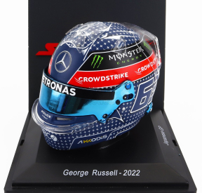 Spark-model Bell helmet F1  Casco Helmet Mercedes Gp W13e Team Mercedes-amg Petronas F1 N 63 Japan Gp 2022 George Russel 1:5 Modrá Červená