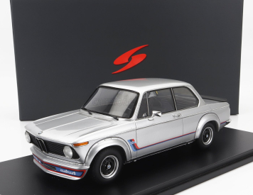 Spark-model BMW 2002 Turbo 1973 - Con Vetrina - With Showcase - Special Box 1:18 Silver