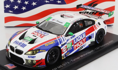 Spark-model BMW 6-series M6 Gt3 Team Turner Motorsport N 96 12h Sebring 2021 B.auberlen - R.foley - A.read 1:43 Bílá