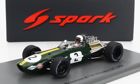 Spark-model Brabham F1  Bt26 N 2 Monaco Gp 1968 J.brabham 1:43 Zelená Žlutá