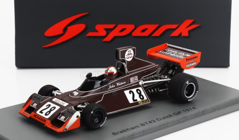 Spark-model Brabham F1  Bt42 N 28 Dutch Gp 1974 J.watson 1:43 Brown