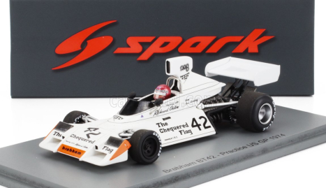 Spark-model Brabham F1  Bt42 N 42 Essais Usa Gp 1974 Ian Ashley 1:43 Bílá