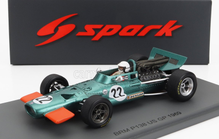 Spark-model BRM F1  P138 N 22 Usa Gp 1969 George Eaton 1:43 Zelená Žlutá