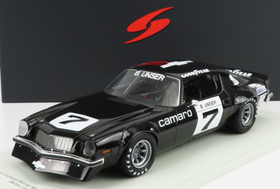 Spark-model Chevrolet Camaro Coupe N 7 Winner Iroc Michigan 1974 B.unser - Con Vetrina - With Showcase 1:18 Black