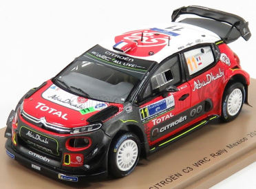 Spark-model Citroen C3 Wrc Team Citroen Total Abu Dhabi Wrt N 11 Rally Mexico 2018 S.loeb - D.elena 1:43 Červená Černá Bílá