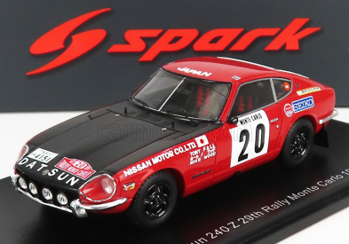 Spark-model Datsun 240z N 20 Rally Montecarlo 1972 T.fall - M.wood 1:43 Červená Černá