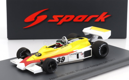 Spark-model Hesketh F1  308e N 39 Practice Belgium Gp 1977 H.rebaque 1:43 Žlutá Bílá
