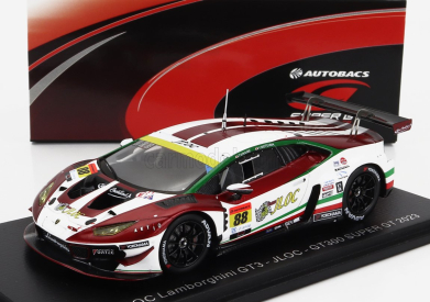 Spark-model Lamborghini Huracan Gt3 Evo Team Jloc N 88 Gt300 Class Super Gt 2023 T.kogure - Y.motojima 1:43 Červená Bílá