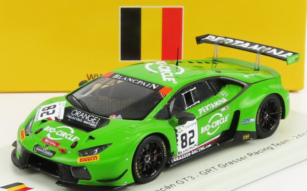 Spark-model Lamborghini Huracan Gt3 Team Grasser Racing N 82 24h Spa 2018 R.ineichen - P.keen - F.perera 1:43 Zelená