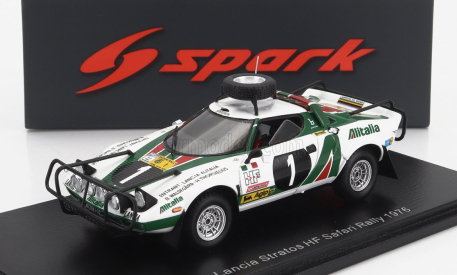 Spark-model Lancia Stratos Hf Alitalia (night Version) N 1 Rally Safari 1976 Bjorn Waldegaard - Hans Thorszelius 1:43 Bílá Zelená