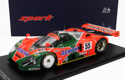 Spark-model Mazda 787b 2.6l Team Mazdaspeed Co. Ltd. N 55 Winner 24h Le Mans 1991 B.gachot - J.herbert - V.weidler - Con Vetrina - With Showcase 1:18 Oranžová Zelená Stříbrná