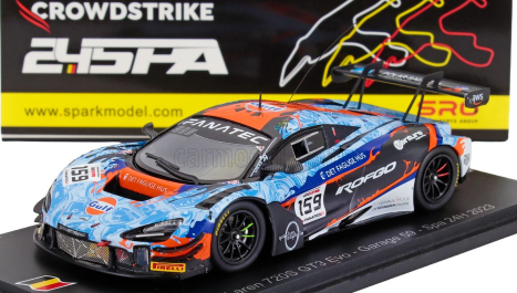 Spark-model Mclaren 720s Gt3 Evo Team Garage59 N 159 24h Spa 2023 M.kirchhofer - B.goethe - N.kjaergaard 1:43 Světle Modrá Oranžová