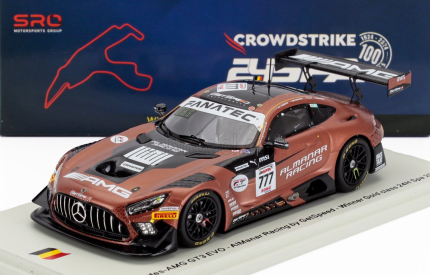 Spark-model Mercedes benz Amg Gt3 Evo 6.2l V8 Team Almanar Getspeed Racing N 777 Winner Gold Class 24h Spa 2024 Al Faisal Al Zubair - Dominik Baumann - Philip Ellis - Mikael Grenier 1:43 Hnědá Černá