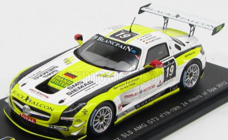 Spark-model Mercedes benz Sls Amg Gt3 N 19 19th 24h Spa 2012 O.morley - K.heyer - S.rosler - M.metzger 1:43 Bílá Žlutá
